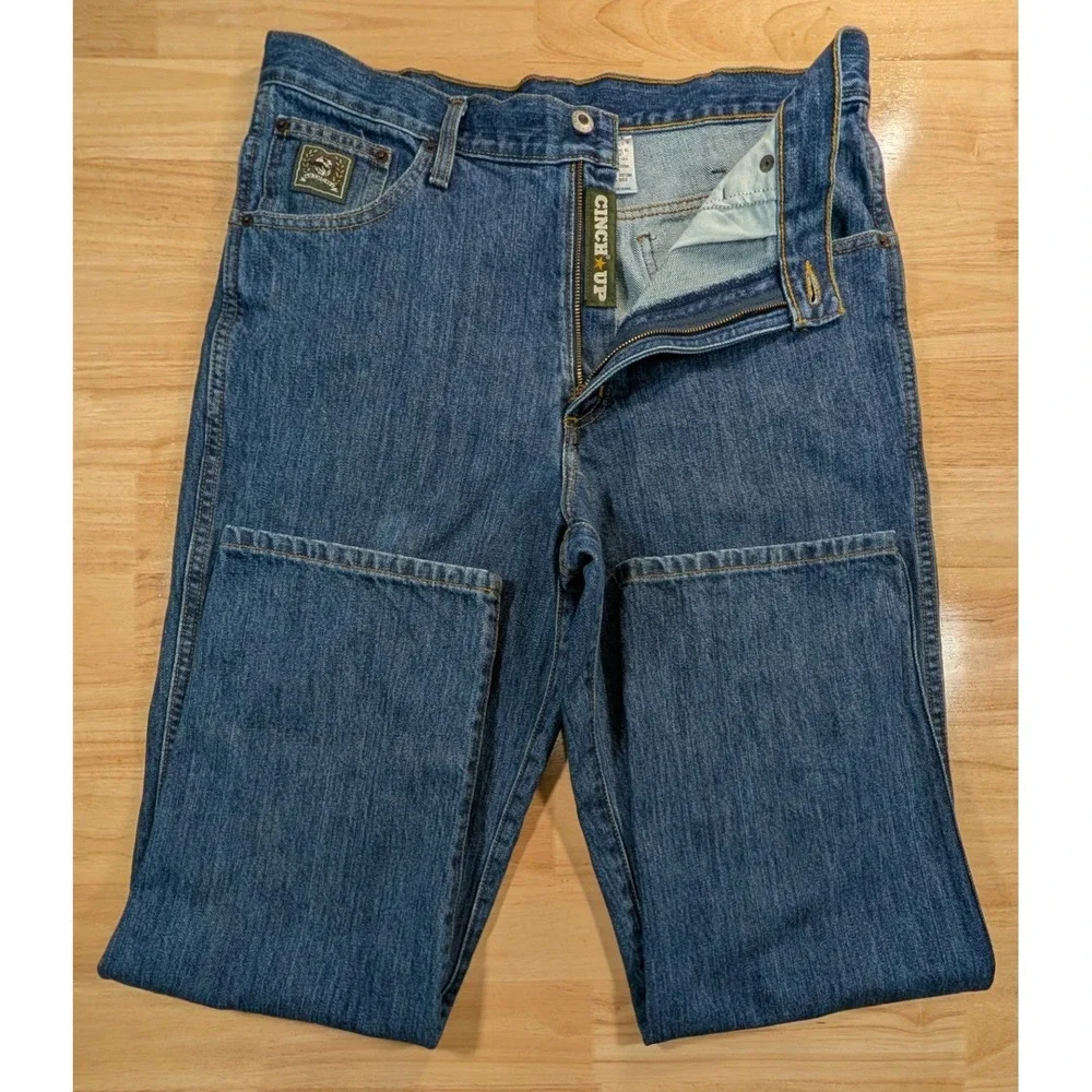 Cinch Mens Blue Denim Relaxed Fit Straight‎ Leg Jeans 34x30 MB90530 002 Medium